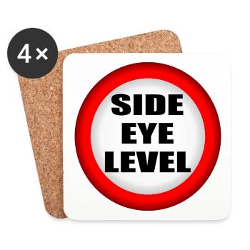 Niveau des yeux de côté - Dessous de verre (lot de 4) - blanc - Devant