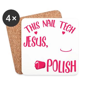 Nail Designer Nail Designer Cosmetics Nail Salon - Coasters (set of 4) - white - Front