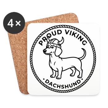 dackel wikinger stolz - Untersetzer (4er-Set) - Weiß - Vorne