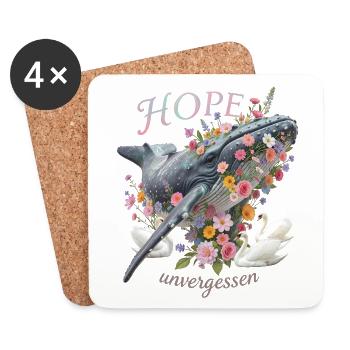 Andenken an den Buckelwal Hope/ Timmy - Untersetzer (4er-Set) - Weiß - Vorne