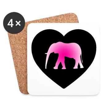 Elefant - Untersetzer (4er-Set) - Weiß - Vorne