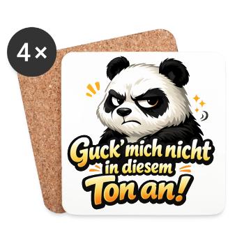 Panda Guck mich nicht in diesem Ton an! - Untersetzer (4er-Set) - Weiß - Vorne
