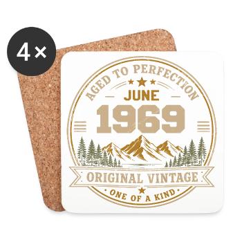 Vintage Juin 1969 - Perfection Originale Juin 1969 - Dessous de verre (lot de 4) - blanc - Devant