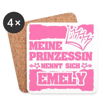 Spruch Emely - Untersetzer (4er-Set) - Weiß - Vorne