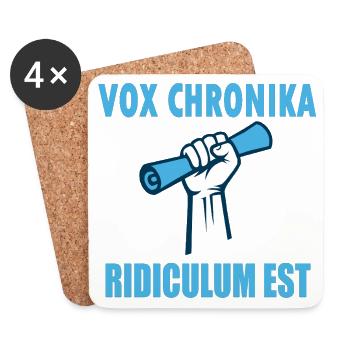 Voix Chronika: Poing et Megaphone - Dessous de verre (lot de 4) - blanc - Devant