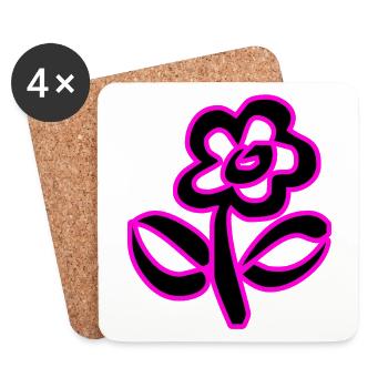 Flowers - Coasters (set of 4) - white - Front