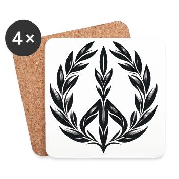 Laurel Wreath Peace - Dessous de verre (lot de 4) - blanc - Devant