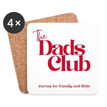 Le Club des Papas, lettres rouges - Dessous de verre (lot de 4) - blanc - Devant