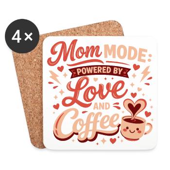 Mom Mode Coffee Love - Coasters (set of 4) - white - Front