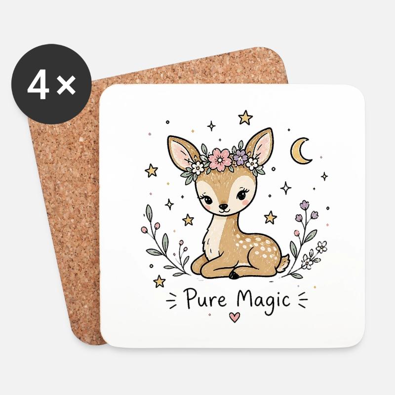 Astro Virgin Deer – Pure Magic - Coasters (set of 4) - white