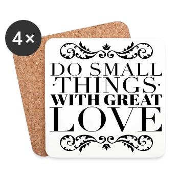Small Things Great Love Quote - Coasters (set of 4) - white - Front