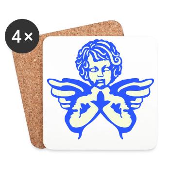 Engel Figur Flügeln - Untersetzer (4er-Set) - Weiß - Vorne