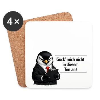 Guck mich nicht in diesem Ton an Pinguin - Untersetzer (4er-Set) - Weiß - Vorne