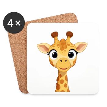 lustige Giraffe Geschenk  - Untersetzer (4er-Set) - Weiß - Vorne