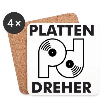 Plate turner logo with lettering - Coasters (set of 4) - white - Front
