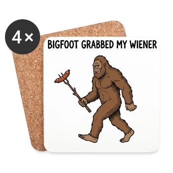 Funny Camping Sasquatch Bigfoot Got My Peni - Coasters (set of 4) - white - Front