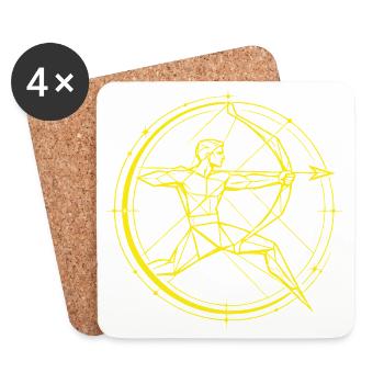 Sagittarius Zodiac Sign – Goal & Freedom - Coasters (set of 4) - white - Front