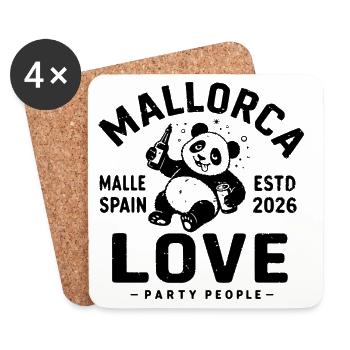 Malle 2026 Fête Peuples Malle Love - Dessous de verre (lot de 4) - blanc - Devant