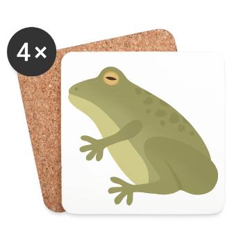 Smaragdfrosch-Silhouette in erdigen Tönen - Untersetzer (4er-Set) - Weiß - Vorne