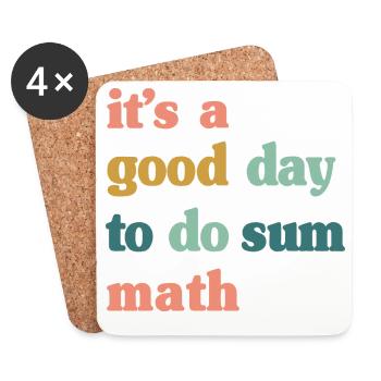 Good Day to Do Sum Math - Coasters (set of 4) - white - Front