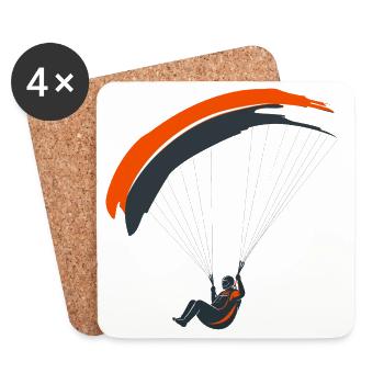 Parapente Silhouette Aventure Liberté - Dessous de verre (lot de 4) - blanc - Devant