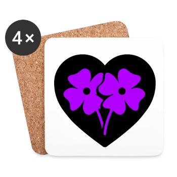 Fleur - Dessous de verre (lot de 4) - blanc - Devant