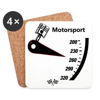 Motorsport Tacho - Untersetzer (4er-Set) - Weiß - Vorne