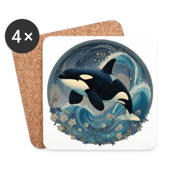 Killer whale - Coasters (set of 4) - white - Front