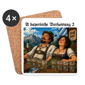 _A_bayerische_Verfassung_II - Untersetzer (4er-Set) - Weiß - Vorne