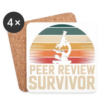Peer Review Survived | Science Nerd - Coasters (set of 4) - white - Front
