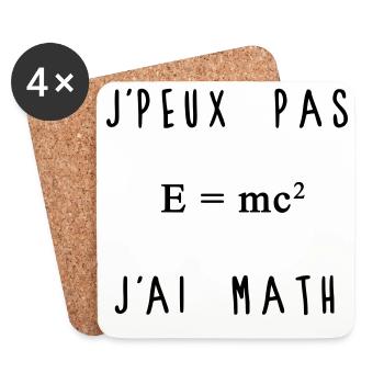 J'peux Pas J'ai Math Humour - Dessous de verre (lot de 4) - blanc - Devant