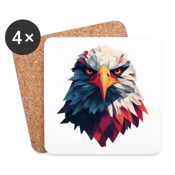 Majestic eagle piercing gaze - Coasters (set of 4) - white - Front