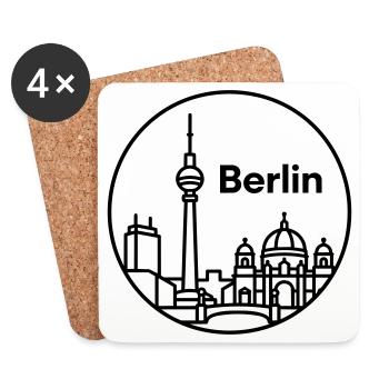Berlin - Untersetzer (4er-Set) - Weiß - Vorne