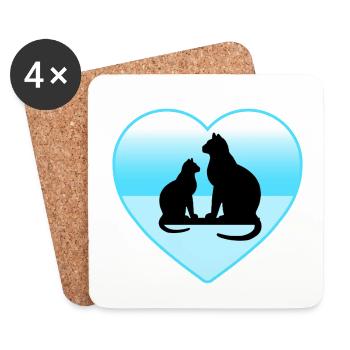 feline - Coasters (set of 4) - white - Front
