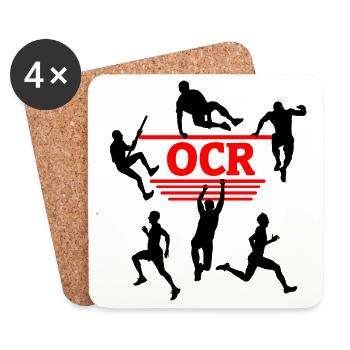 OCR Power – Obstacle Race Design - Untersetzer (4er-Set) - Weiß - Vorne