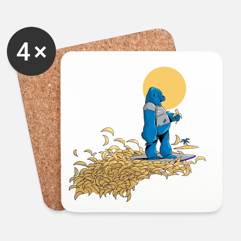 Banana Dream (without text) - Coasters (set of 4) - white