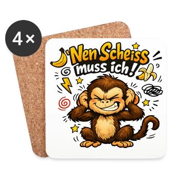 Nen Scheiss Muss Ich Affe - Untersetzer (4er-Set) - Weiß - Vorne