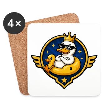 Roi Canard avec des lunettes de soleil - Dessous de verre (lot de 4) - blanc - Devant