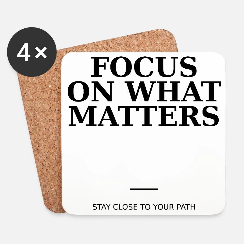 Focus On What Matters - Dessous de verre (lot de 4) - blanc