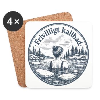 Freiwilliges Eisbad Schwedischer Humor - Untersetzer (4er-Set) - Weiß - Vorne