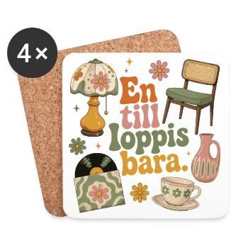 Vintage Brocante Passion Just One More - Coasters (set of 4) - white - Front
