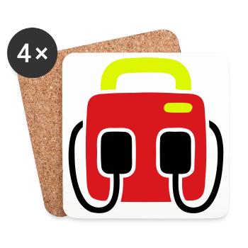 Defibrillator AED First Aid - Coasters (set of 4) - white - Front