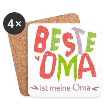 beste Oma - Untersetzer (4er-Set) - Weiß - Vorne
