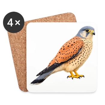 Common kestrel male - Coasters (set of 4) - white - Front