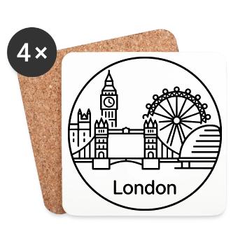 London - Coasters (set of 4) - white - Front