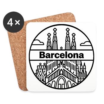 Barcelona - Untersetzer (4er-Set) - Weiß - Vorne