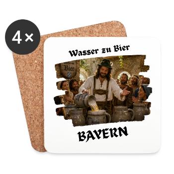 Wasser_zu_Bier - Untersetzer (4er-Set) - Weiß - Vorne