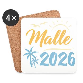 Malle 2026 - Dessous de verre (lot de 4) - blanc - Devant
