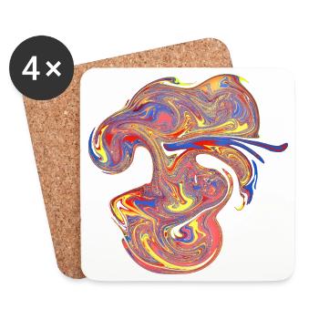 Psychedelic Marble Swirls - Coasters (set of 4) - white - Front