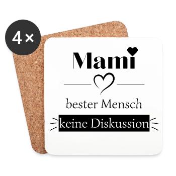 Mami bester Mensch Herz- Geschenk - Untersetzer (4er-Set) - Weiß - Vorne